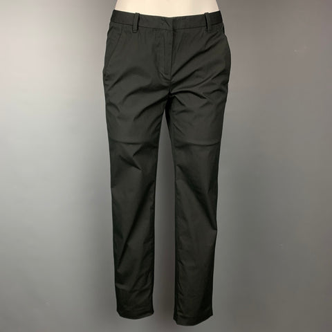 CoSTUME NATIONAL Taille 4 Pantalon habillé en coton mélangé noir à jambe étroite