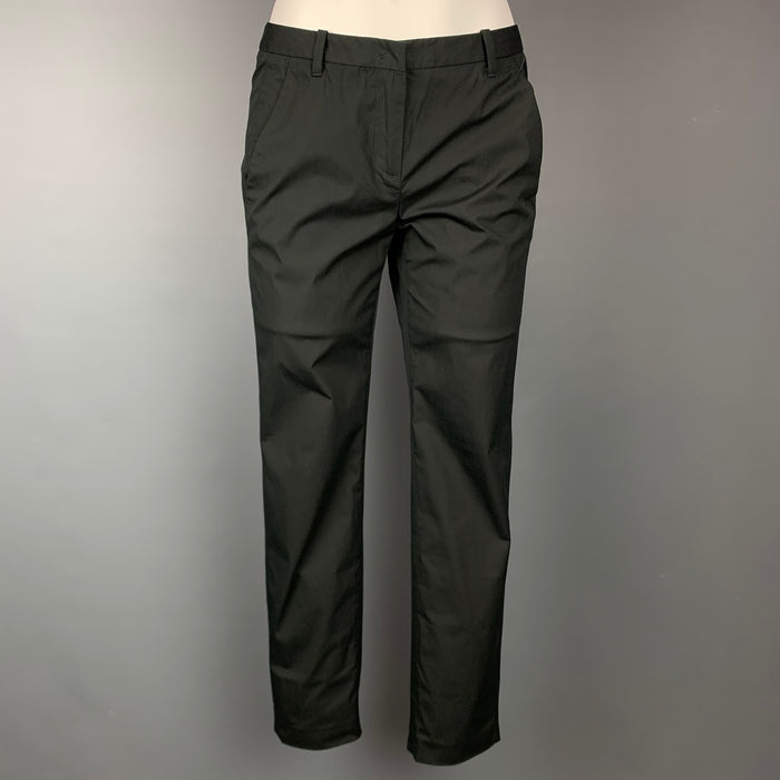 CoSTUME NATIONAL Taille 4 Pantalon habillé en coton mélangé noir à jambe étroite