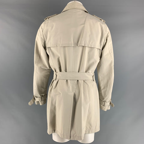 PRADA Size 38 Ivory Solid Cotton Polyester Trench Coat