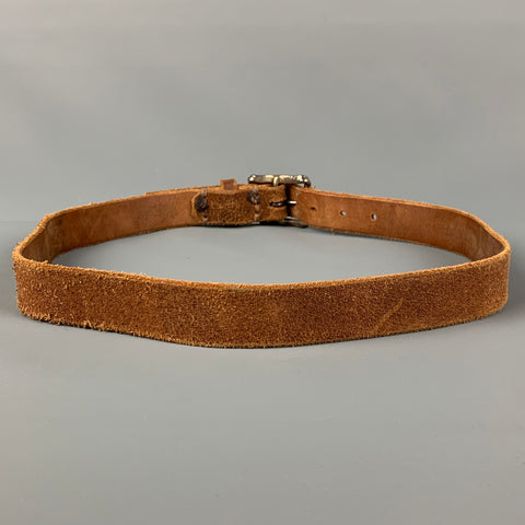 VINTAGE Size M Tan Distressed Leather Belt