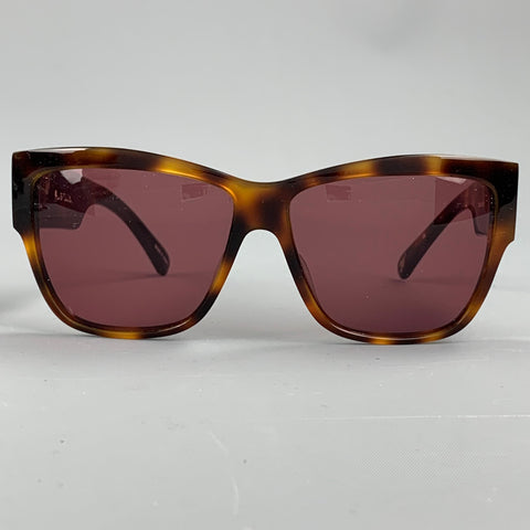 PAUL SMITH Brown Tortoise Acetate Square Sunglasses