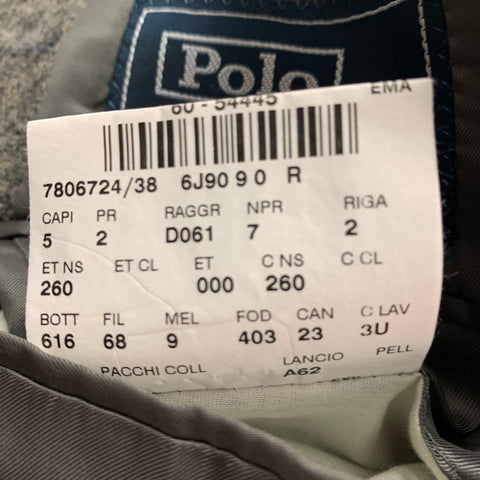 POLO par RALPH LAUREN Taille 40 Manteau de sport à carreaux gris marine régulier