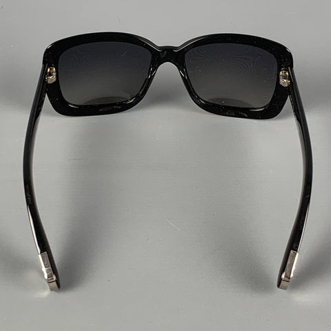 CHANEL Black & Silver Acetate Sunglasses
