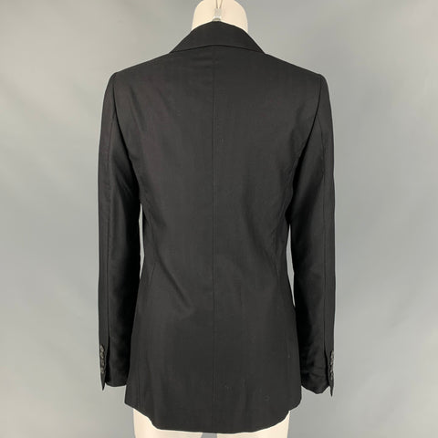 CALVIN KLEIN COLLECTION Size 6 Black Cashmere / Silk Jacke Blazer