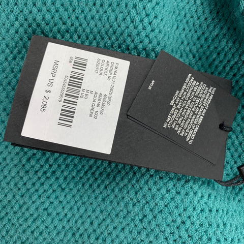 BURBERRY PRORSUM Spring 2015 Size M Teal Knitted Cashmere Blend Patch Pocket Cardigan Sweater