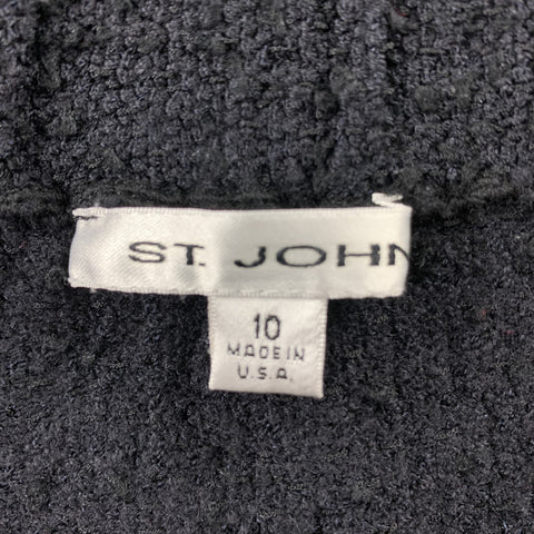 ST. JOHN Taille 10 Jupe crayon à boucle texturée noire