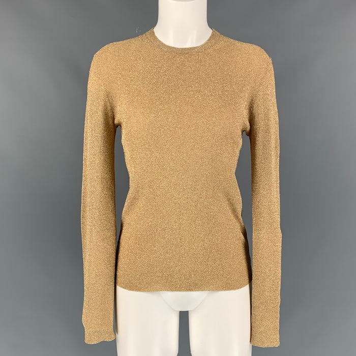 MICHAEL KORS Size L Gold Metallic Pullover