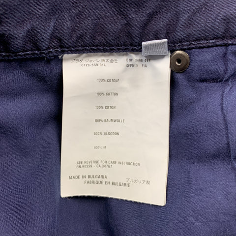 PRADA Size 33 Navy Solid Cotton Jean Cut Casual Pants