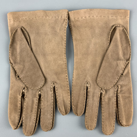 VINTAGE Taille S Gants en daim taupe