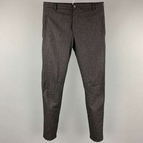 LANVIN Size 30 Charcoal Heather Sable Narrow leg Dress Pants