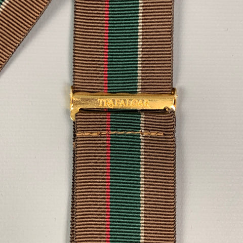 TRAFALGAR Brown Green Stripe Ribbon Suspenders
