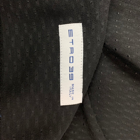 ETRO Camisa de manga larga con botones de seda transparente negra talla S