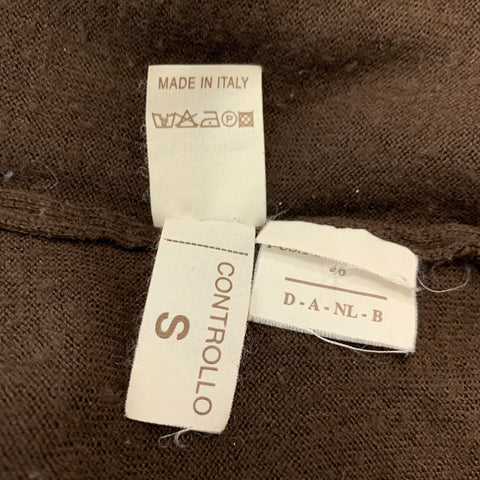 BRUNELLO CUCINELLI Size S Brown Grey Wool Cashmere V-Neck Pullover