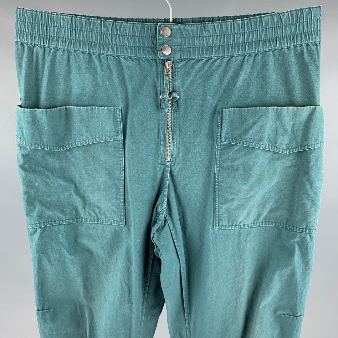 ISABEL MARANT Size XL Teal Cotton Cargo Casual Pants
