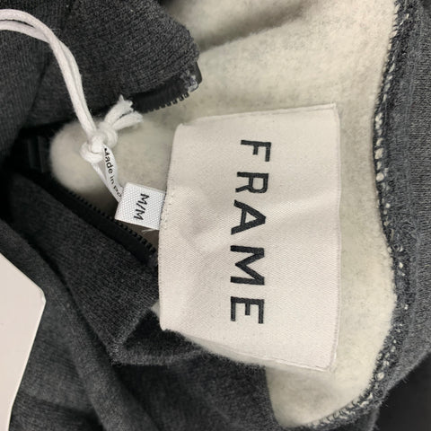 FRAME Size M Grey Cotton Polyester Half Zip Sweatshirt