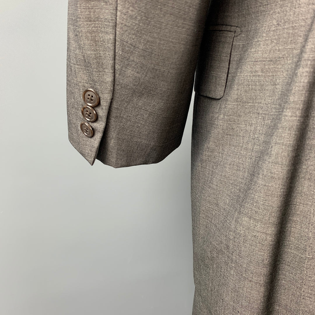 LUCIANO BARBERA Size 44 Regular Gray Heather Wool Notch Lapel Suit