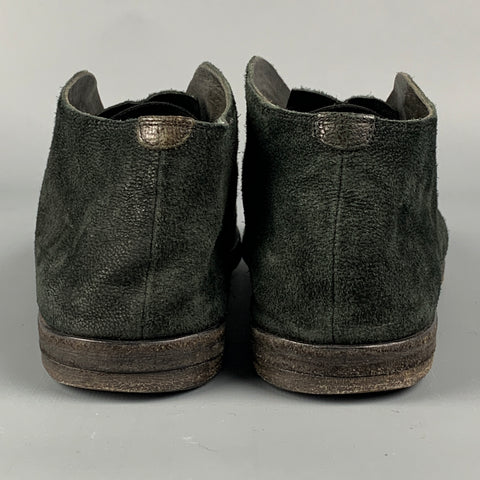 MARSELL Size 7 Black Suede Distressed Flats