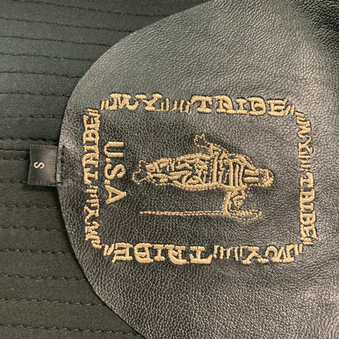 MY TRIBE Chaqueta con frente abierto a rayas de poliéster y spandex negra talla S