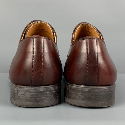 MAGNANNI Size 11.5 Brown Leather Lace Up Square Toe Loafers