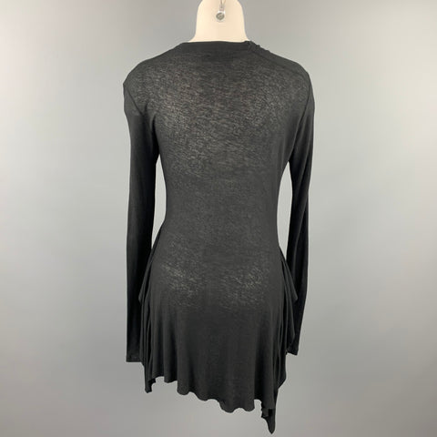 PEACHOO+KREJBERG Taille S Haut décontracté asymétrique en coton noir