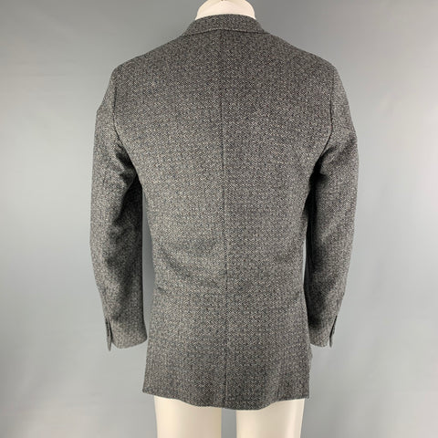 PAUL SMITH Chest Size 40 Grey Black Herringbone Wool / Cashmere Sport Coat