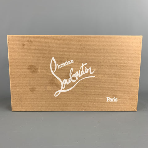 CHRISTIAN LOUBOUTIN Size 10.5 Black Studded Leather Wingtip Lace Up Shoes