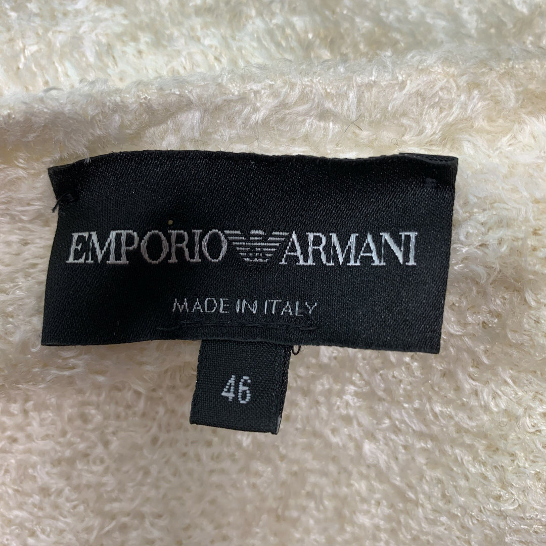 EMPORIO ARMANI Taille XS Pull à col rond en mélange de viscose blanc cassé