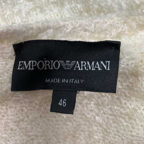 EMPORIO ARMANI Size XS Off White Viscose Blend Crew-Neck Sweater
