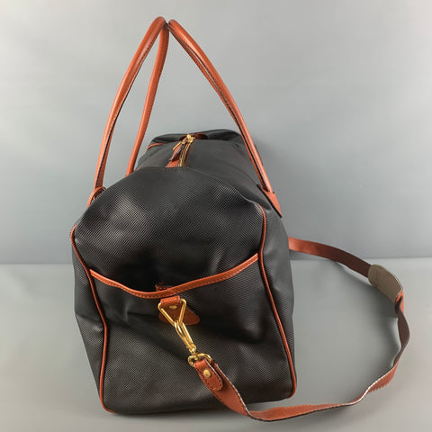 Vintage BOTTEGA VENETA Black Tan Leather Duffle Bag