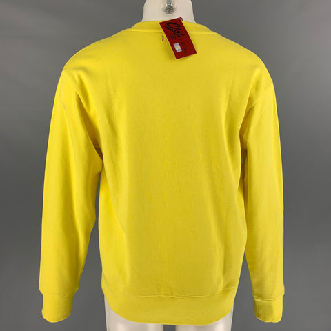 CLOT APPAREL Size M Yellow Graphic Cotton Crew-Neck Sweatshirt