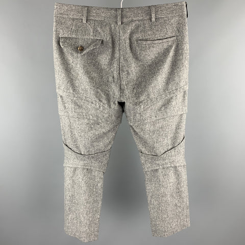 COMME des GARCONS HOMME PLUS Size S Grey Stitched Wool Blend Dress Pants