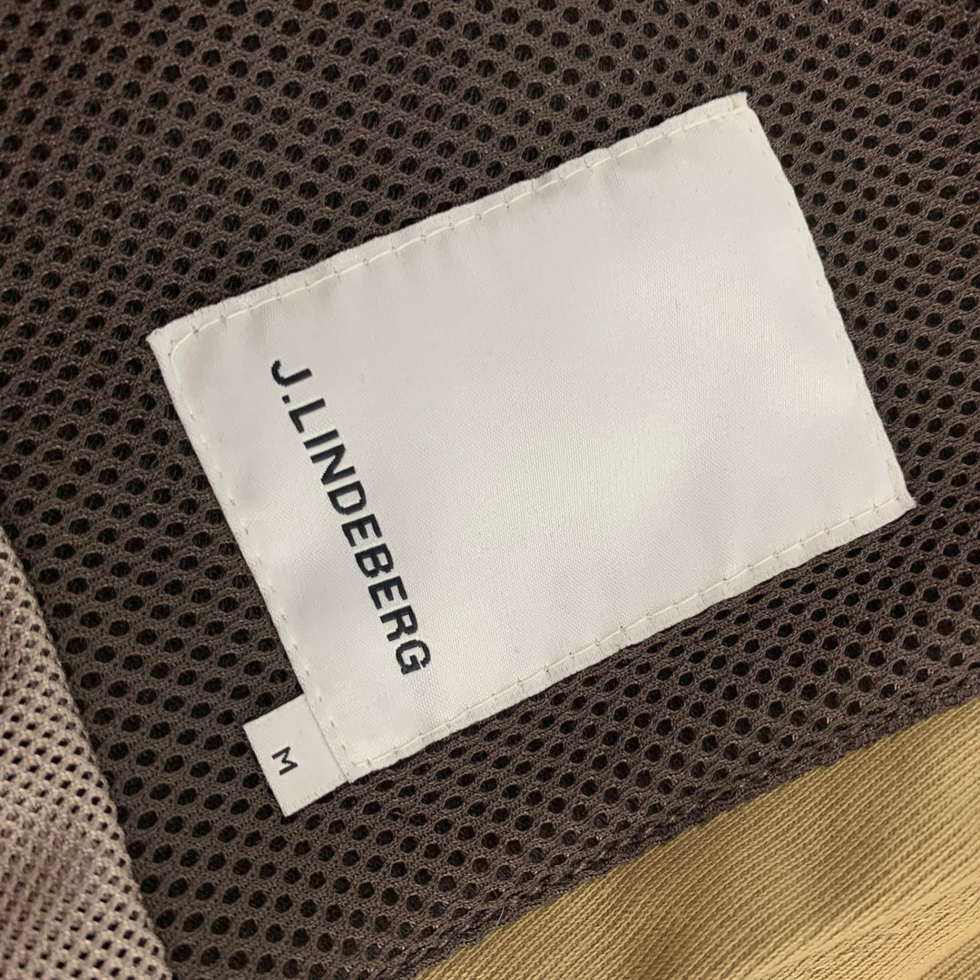 J. LINDEBERG Size M Khaki Brown Color Block Nylon Coat