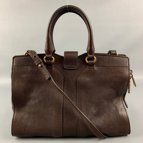 YVES SAINT LAURENT 2012 CABAS Brown Leather Shoulder Bag