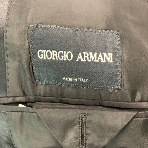 GIORGIO ARMANI Chest Size 42 Black Solid Wool Tuxedo Sport Coat