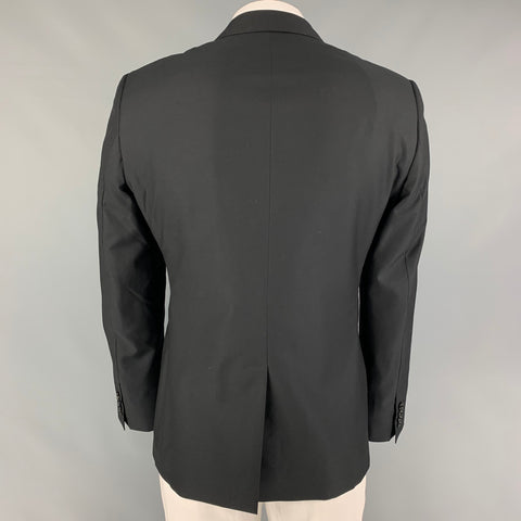 DOLCE &amp; GABBANA Taille 44 Manteau de sport à revers en laine noire mélangée
