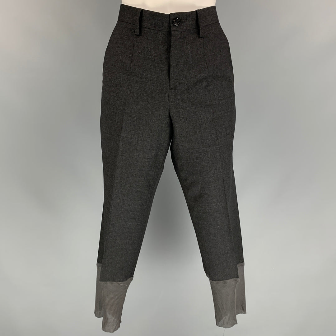 UNDERCOVER Size 2 Grey Wool Cropped Dress Pants