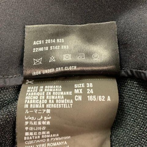 PRADA Pantalon habillé à jambe étroite en mélange de nylon bleu marine taille 2