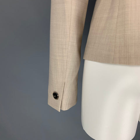 MAX MARA Size 12 Beige Virgin Wool Notch Lapel Jacket