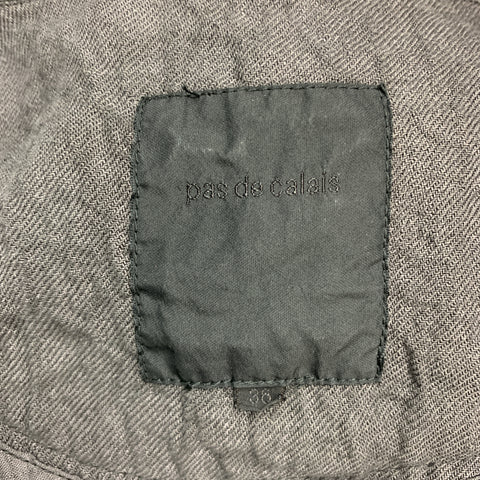 PAS de CALAIS Size 4 Grey Linen Layered Lapel Blazer