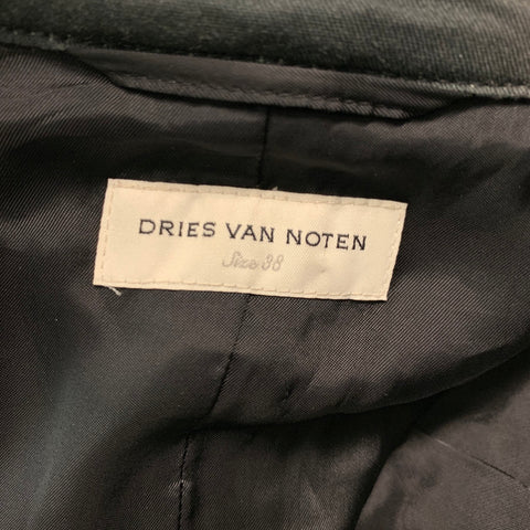 DRIES VAN NOTEN Taille 6 Veste perlée en coton élasthanne vert beige