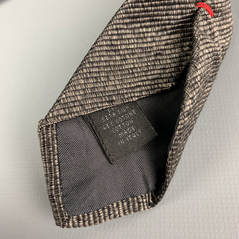 JIL SANDER Grey Silk Cotton Skinny Tie