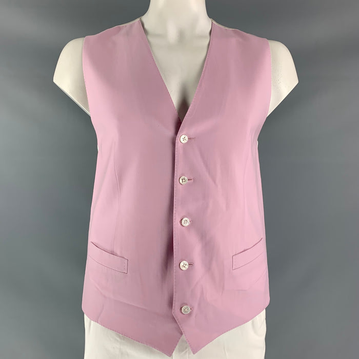 DOLCE &amp; GABBANA Talla 44 Chaleco rosa con botones de lana lisa