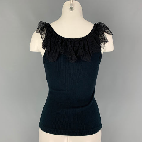 DOLCE & GABBANA Size 2 Black Cotton Blend Camisole Top