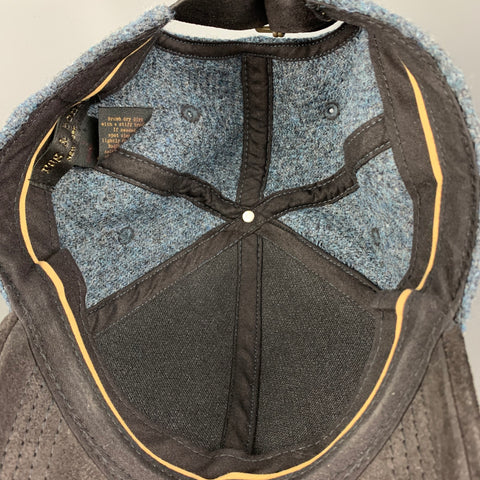 RAG &amp; BONE Casquettes de baseball en laine et daim en tissus mélangés noir et bleu