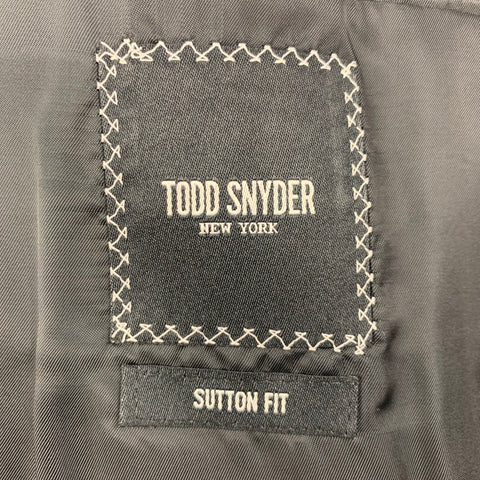TODD SNYDER Size 42 Regular Charcoal Black Wool Sport Coat