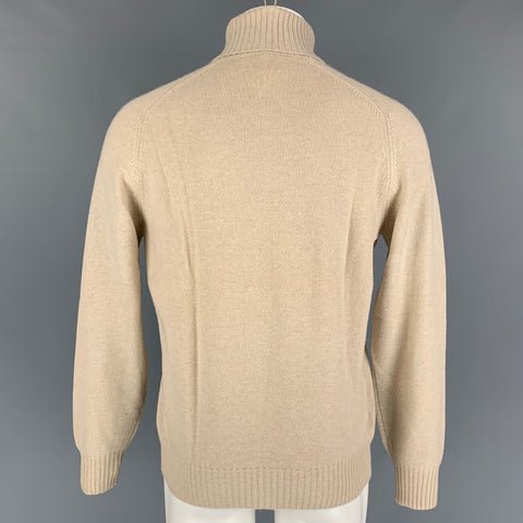 BRUNELLO CUCINELLI Size M Beige Knitted Cashmere Turtleneck Sweater