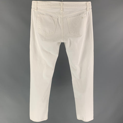 RAG & BONE Size 31 Off White Cotton Slim Jeans