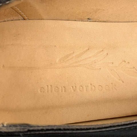 ELLEN VERBEEK Size 8.5 Black & Silver Leather Leather Pumps