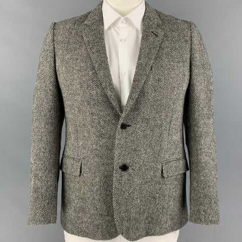 SAINT LAURENT Size M Grey Heather Virgin Wool Notch Lapel Sport Coat