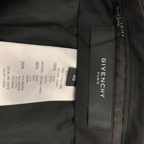GIVENCHY Size 32 Black Wool Side Tabs Tuxedo Dress Pants